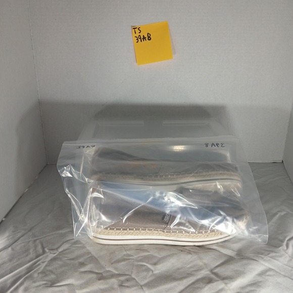 BOBS from Skechers Espadrille Flats Taupe Canvas Memory Foam Women Size 7.5 - Picture 8 of 8